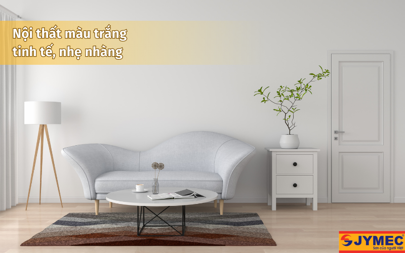 Nội thất màu trắng tinh tế, nhẹ nhàng