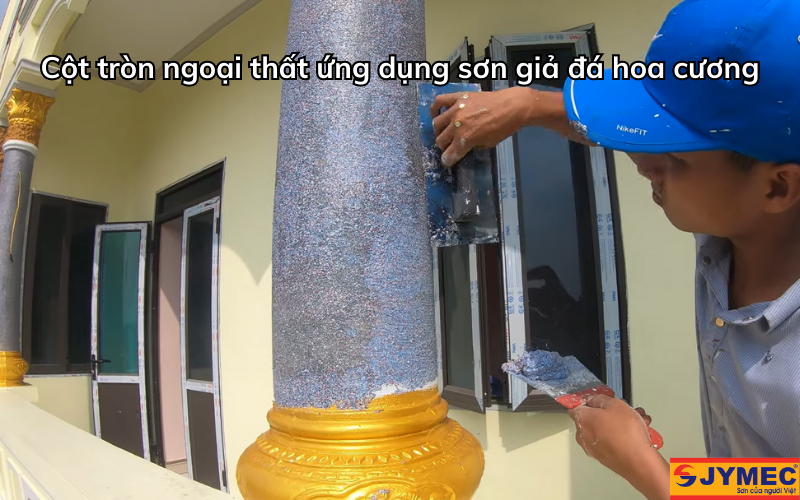 Sơn đá hoa cương cho hạng mục cột trụ