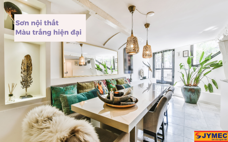 Mày trắng hiện đại cho không gian nội thất