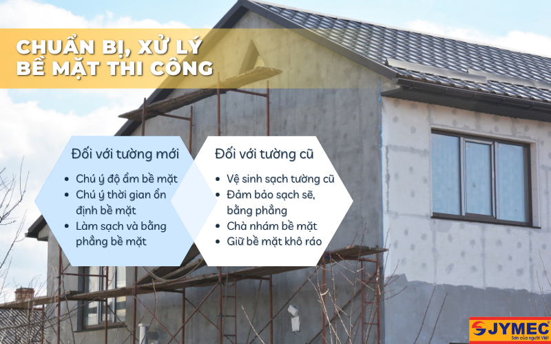 Cần chuẩn bị kỹ bề mặt thi công khi sơn