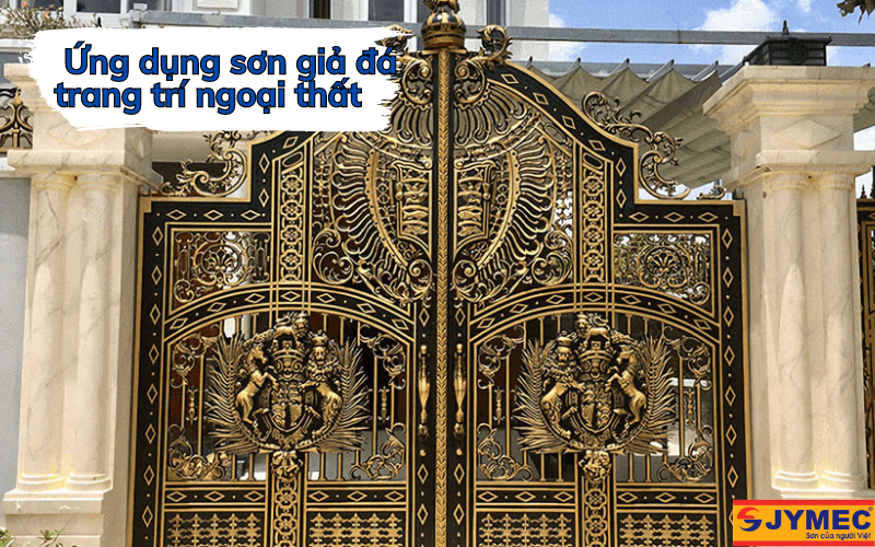 Mẫu trụ cổng sơn giả đá đẹp