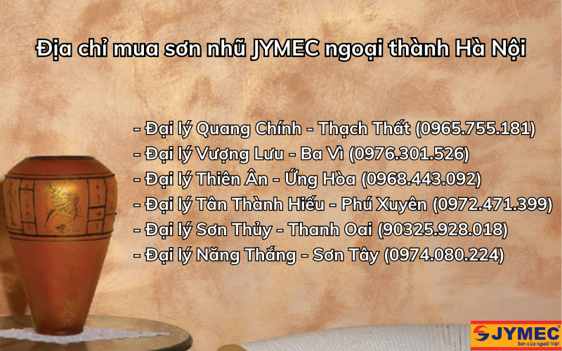 Một số đại lý phân phối sơn nhũ JYMEC ngoại thành Hà Nội