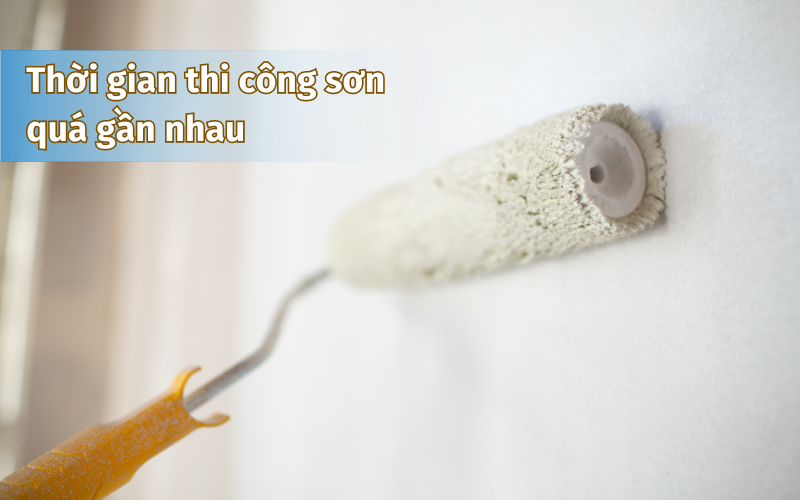 Nhiều người thi công lớp sơn đá quá gần nhau Nhiều người thi công lớp sơn đá quá gần nhau