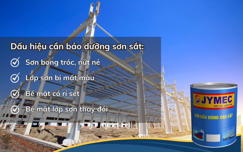 Thời gian cần bảo dưỡng lại lớp sơn sắt