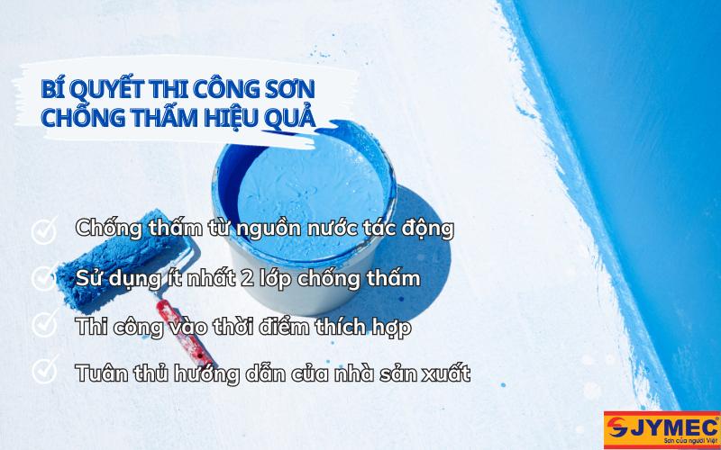 Bí quyết giúp việc thi công sơn chống thấm đạt hiệu quả cao