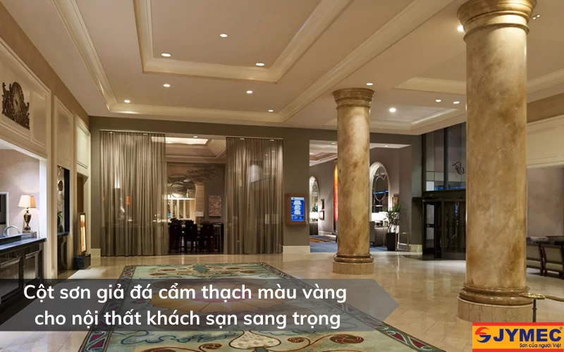 Cột trụ tròn sơn đá cẩm thạch sang trọng