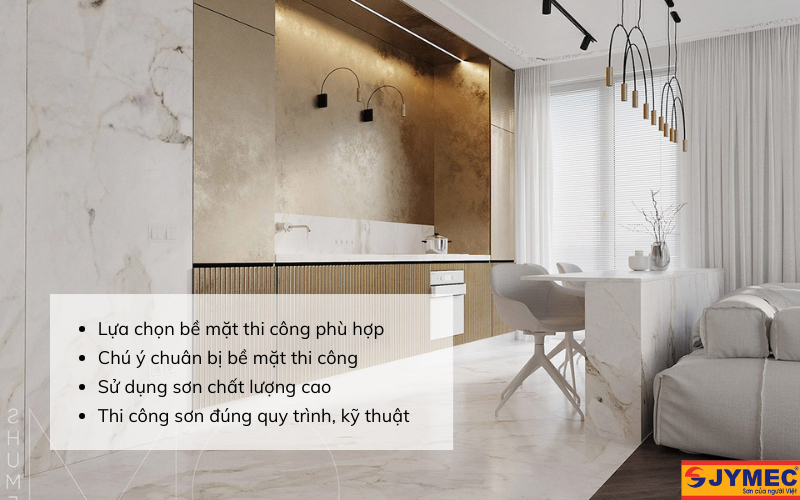 Một số lưu ý khi sử dụng sơn nhũ vàng tranh trí