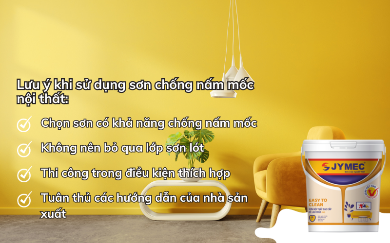 Lưu ý khi sử dụng sơn chống nấm mốc