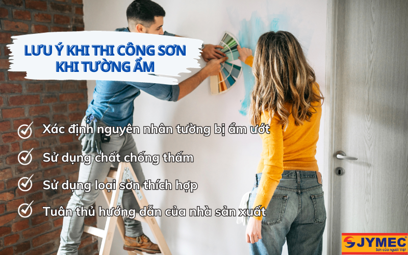 Các lưu ý khi thi công sơn nhà khi tường bị ẩm