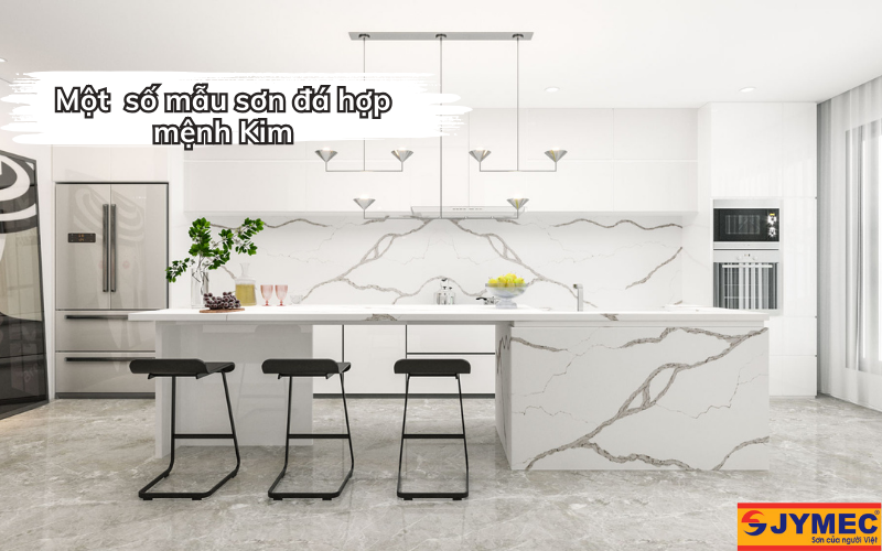 Mẫu sơn đá màu trắng hợp mệnh Kim