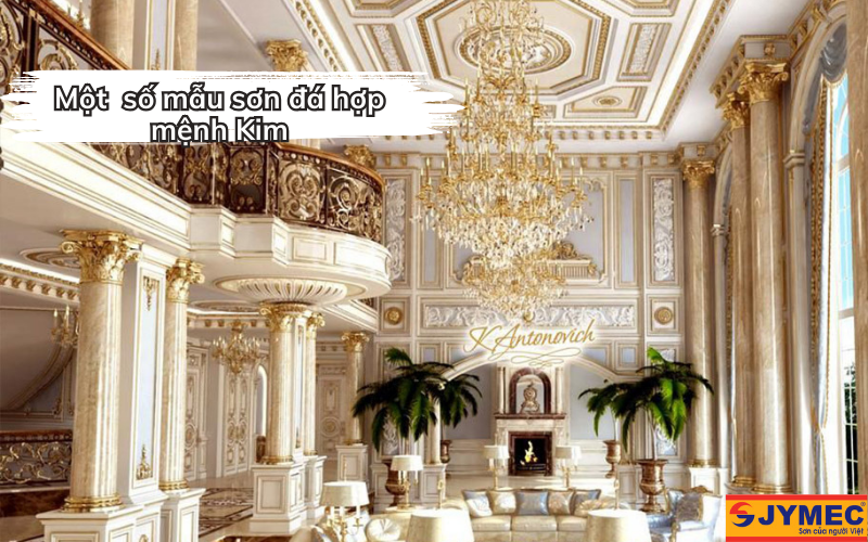 Mẫu sơn đá màu vàng hợp mệnh Kim