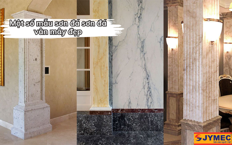 Cột, trụ nhà có hiệu ứng vân mây ấn tượng