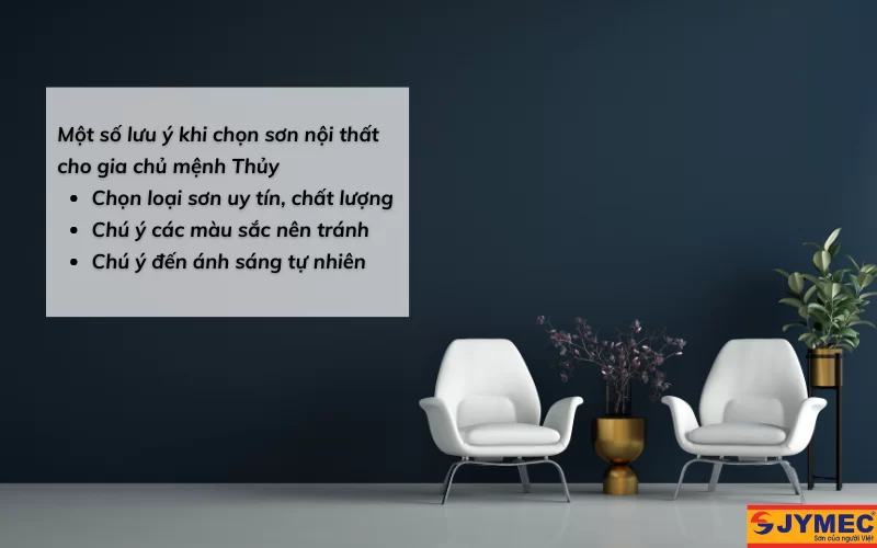 Một số lưu ý khi chọn màu sơn nội thất cho mệnh Thủy