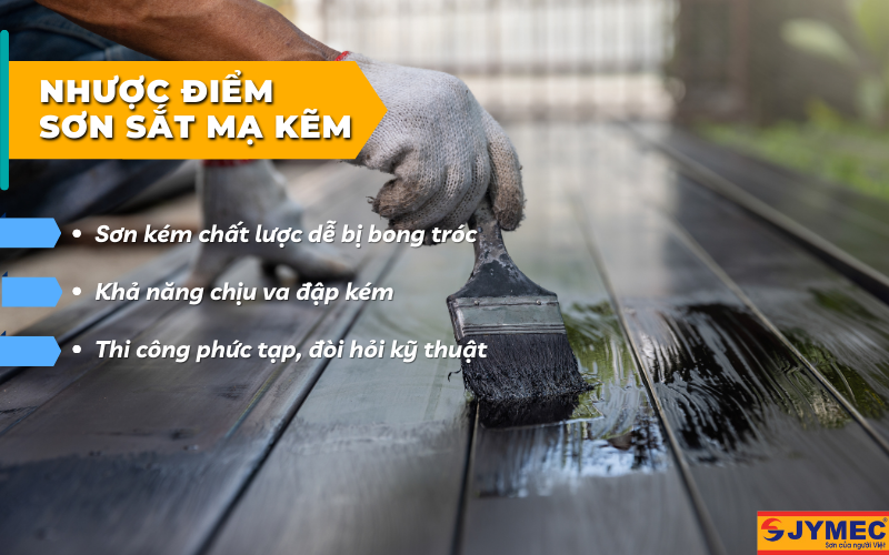 Một vài nhược điểm của sơn sắt