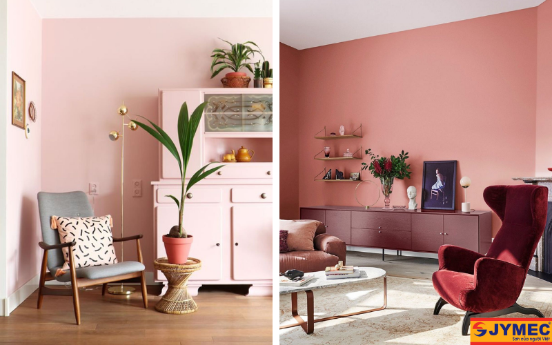 Nội thất màu hồng cam cho gia chủ mệnh Hỏa  dịu dàng, bắt mắt