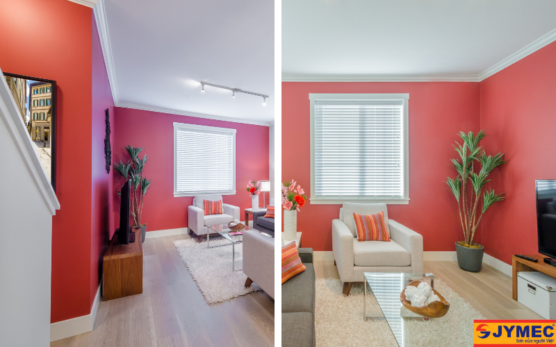 Nội thất màu đỏ tươi tràn đầy năng lượng, vượng khí cho gia chủ