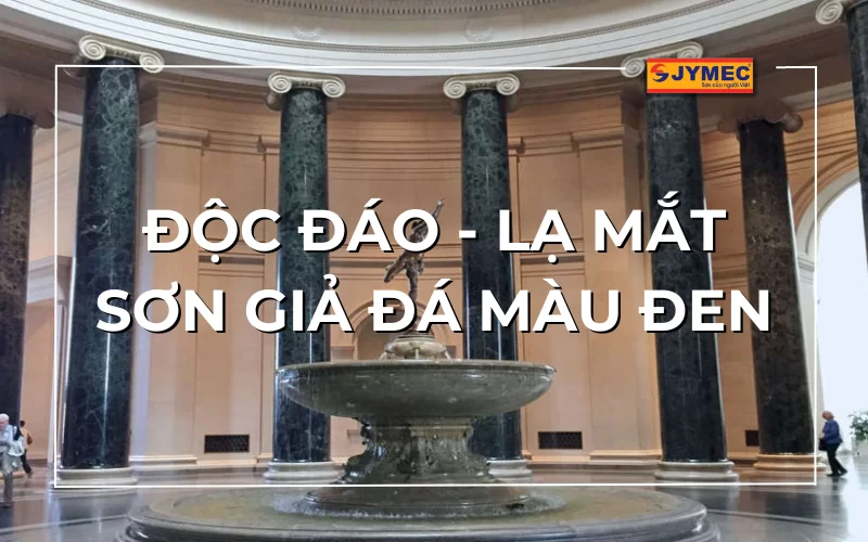 Độc đáo sơn giả đá màu đen ứng dụng trong trang trí