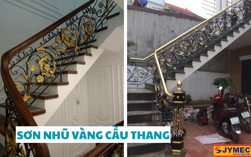 Sử dụng sơn nhũ trang trí cầu thang