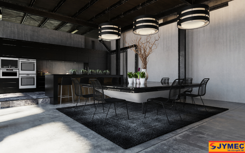 Màu đen tạo điểm nhấn cho không gian nội thất