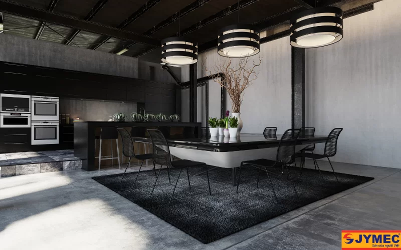 Màu đen tạo điểm nhấn cho không gian nội thất