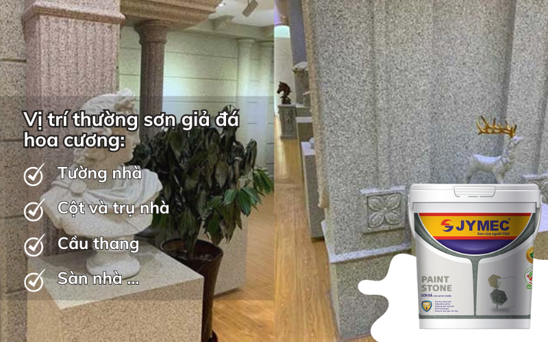 Các vị trí thường thi công sơn giả đá hoa cương trong nhà