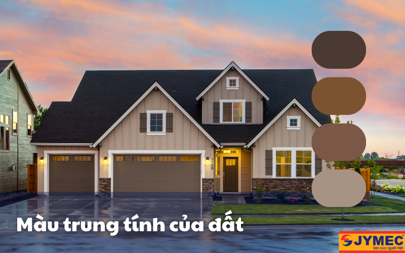 Lựa chọn màu trung tính của đất cho ngoại thất màu thu đông