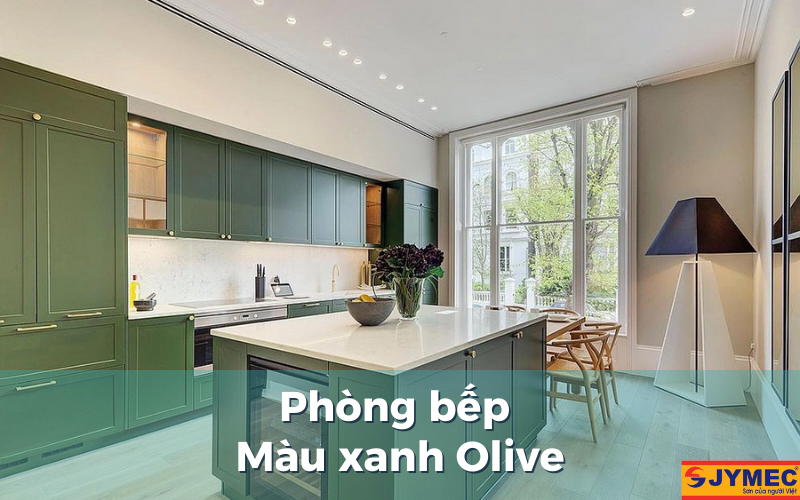 Phòng bếp màu xanh Olive