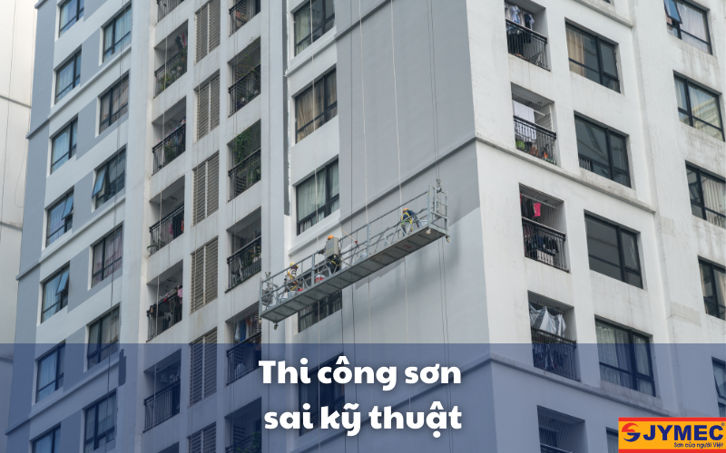 Thi công sơn sai kỹ thuật dễ làm ngoại thất bị phai màu Thi công sơn sai kỹ thuật dễ làm ngoại thất bị phai màu