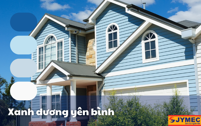 Ngoại thất tone màu xanh dương cho mùa thu đông