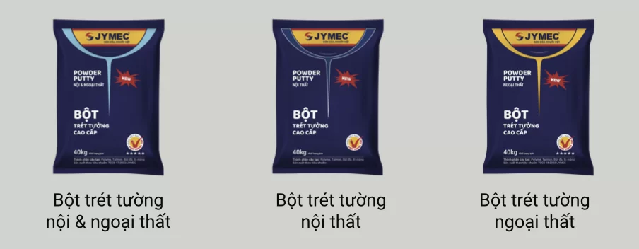 Các loại sản phẩm bột bả của JYMEC