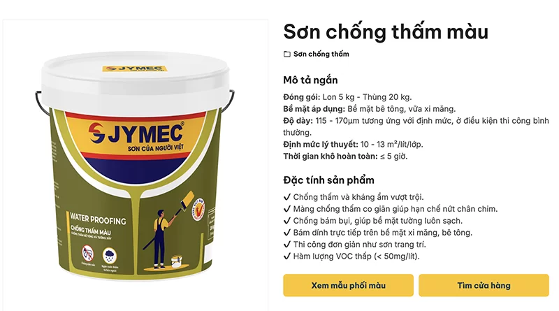 Sơn chống thấm màu JYMEC