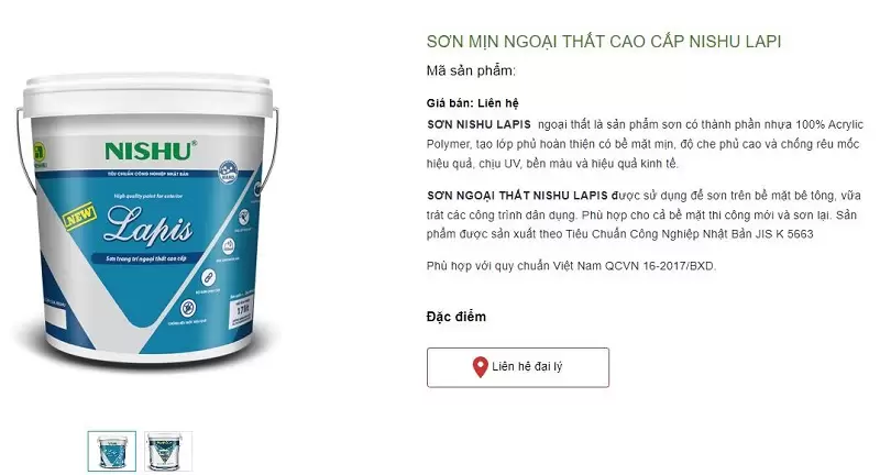 Nishu Lapis là dòng sơn giá rẻ được tin dùng nhiều năm nay