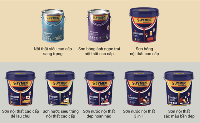 Các loại sơn nội thất JYMEC chính hãng