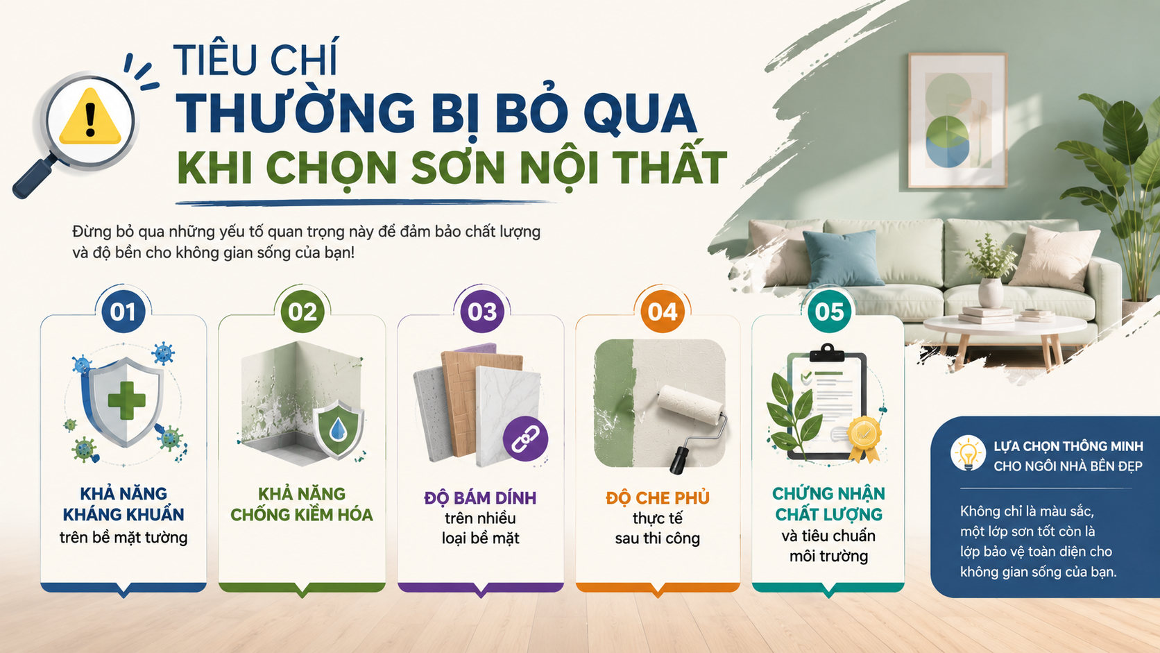Tieu Chi Hay Bi Bo Qua Khi Chon Son Noi That