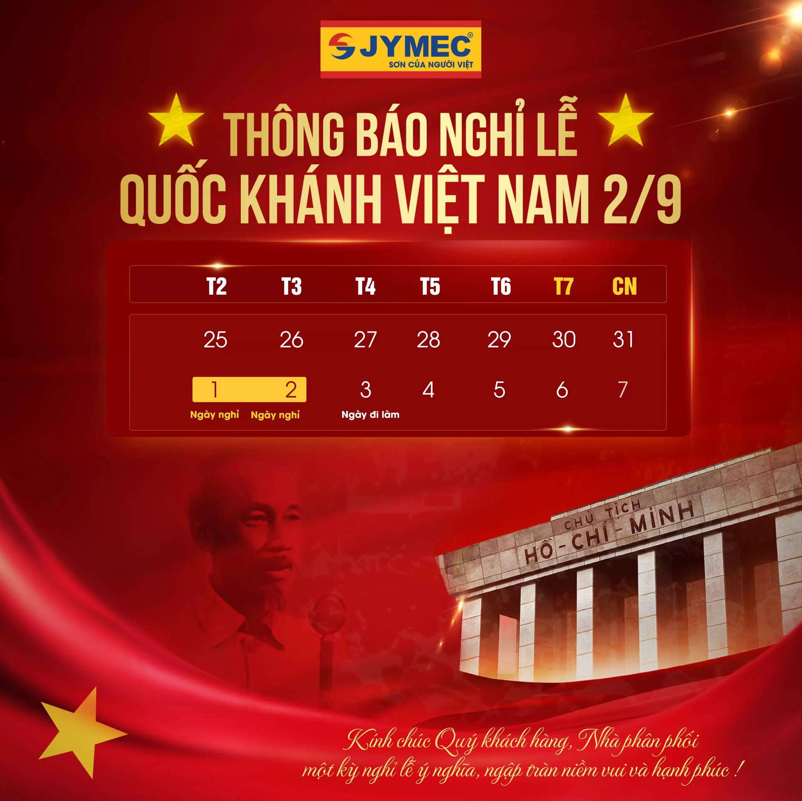 Thông Báo Nghỉ Lễ Quốc Khánh 2/9