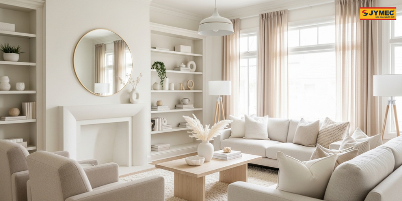 Phong Khach Mau Trang Kem