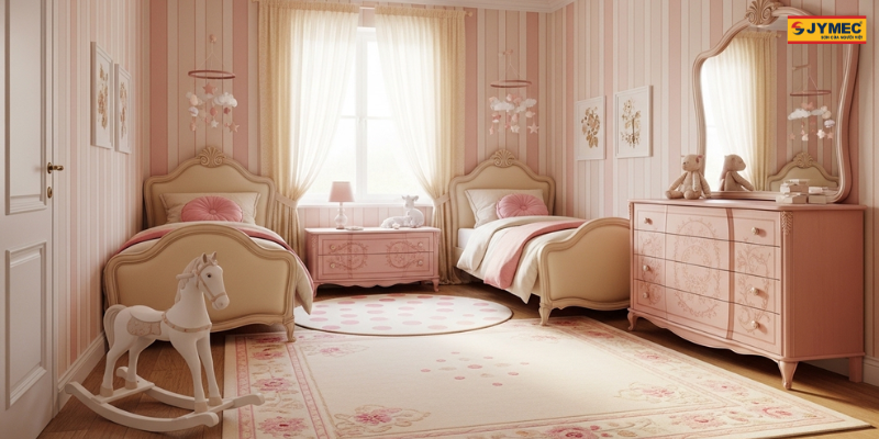 Phong Ngu Be Gai Su Dung Hong Nhat Phoi Kem