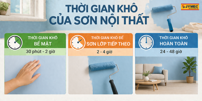 Sơn nội thất bao lâu thì khô ? Thời gian chuẩn từng lớp sơn
