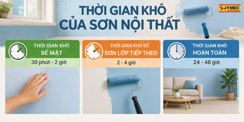 Sơn nội thất bao lâu thì khô ? Thời gian chuẩn từng lớp sơn