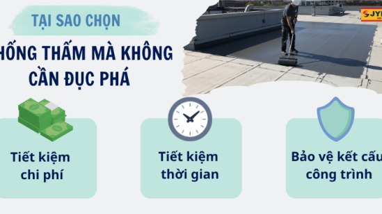 Cách chống thấm sân thượng không cần đục phá