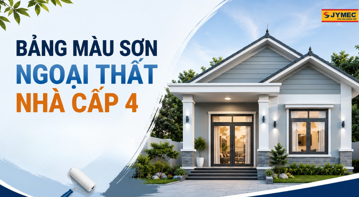 Bảng màu sơn ngoại thất nhà cấp 4 đẹp, dễ ứng dụng