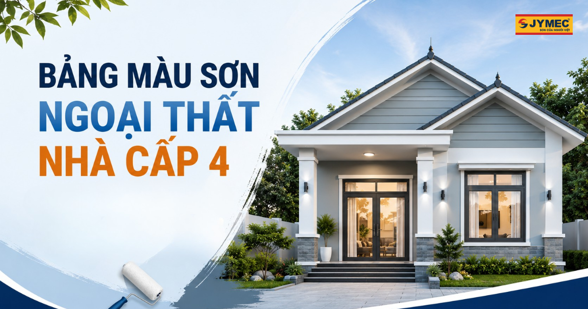 Bảng màu sơn ngoại thất nhà cấp 4 đẹp, dễ ứng dụng
