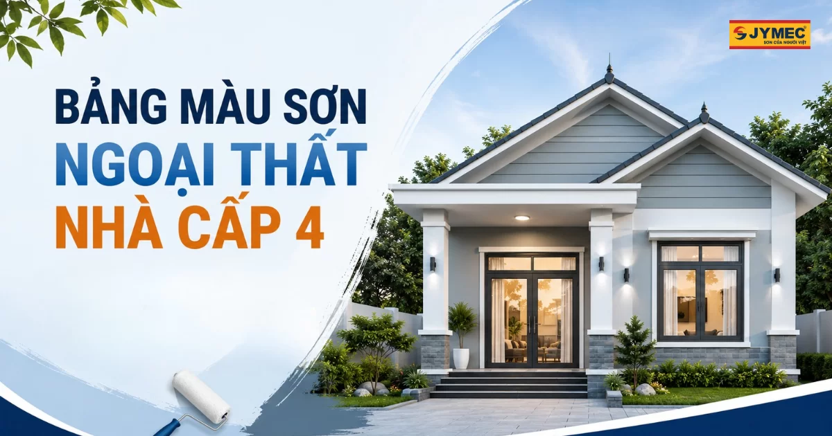 Bảng màu sơn ngoại thất nhà cấp 4 đẹp, dễ ứng dụng
