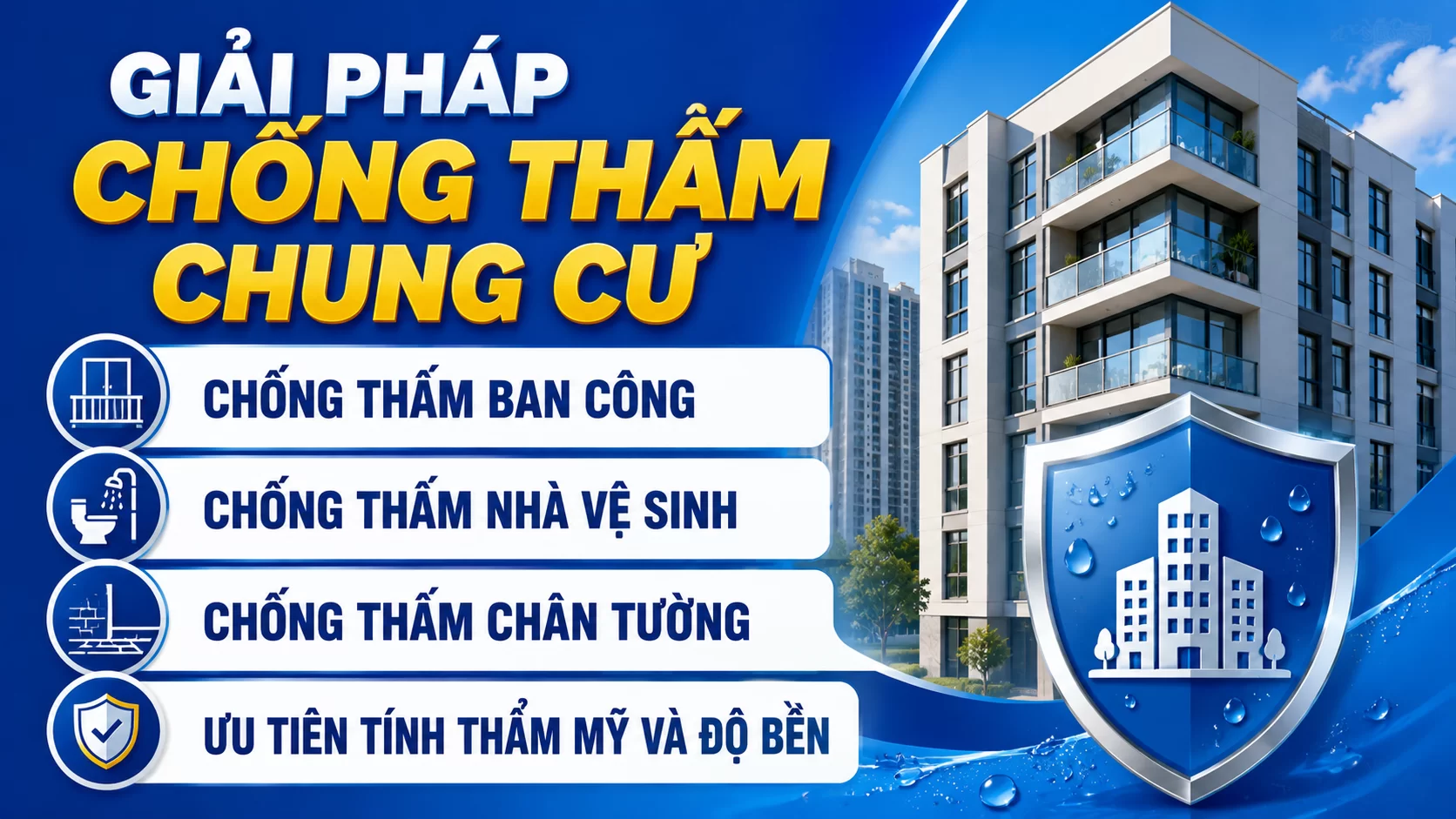 Giải pháp chông thấm chung cư Giai Phap Chong Tham Chung Cu
