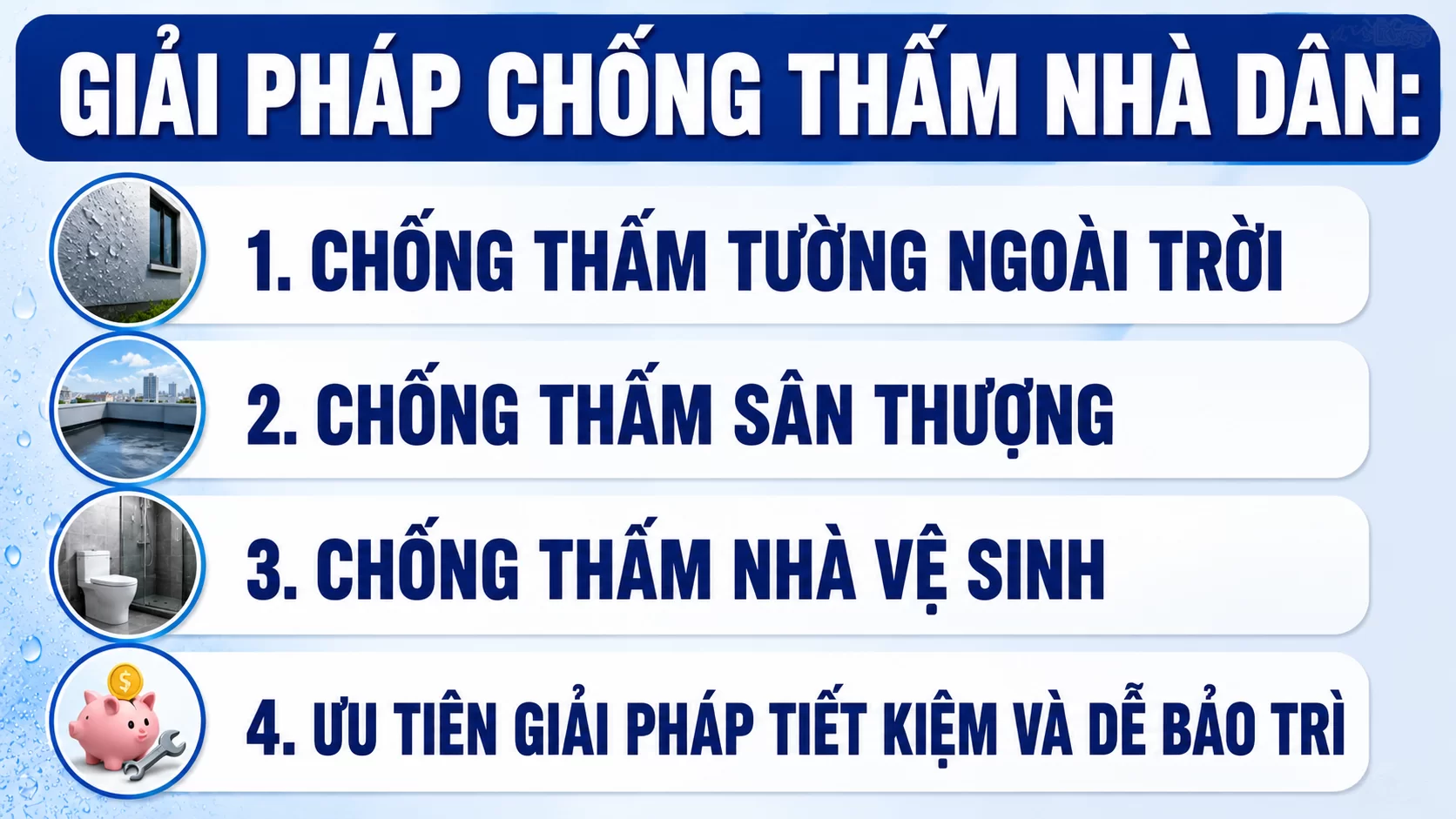 Giải pháp chông thấm cho nhà dân Giai Phap Chong Tham Nha Dan