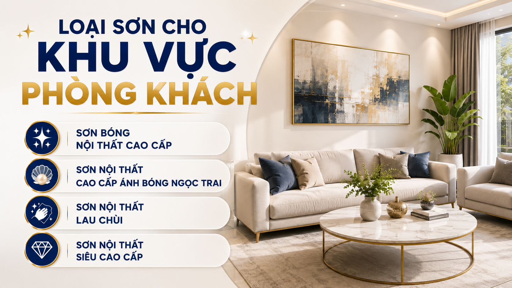 Chọn sơn nội thất cho khu vực phòng khách Loai Son Noi That Cho Phong Khach