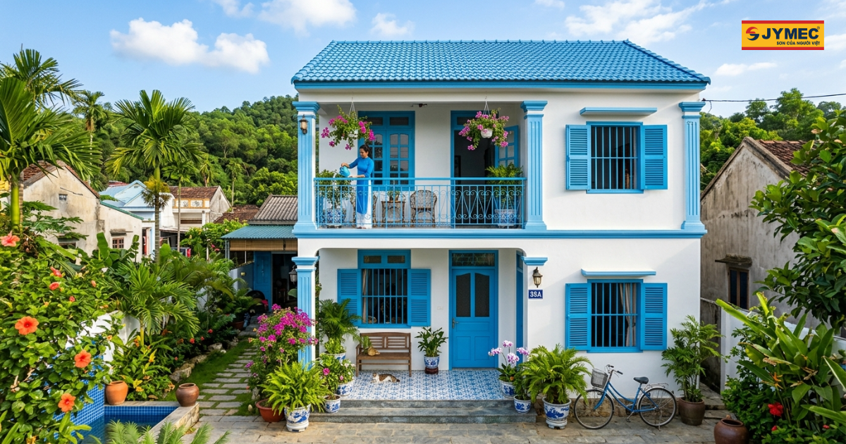 Phoi Mau Nha Tong Xanh Trang