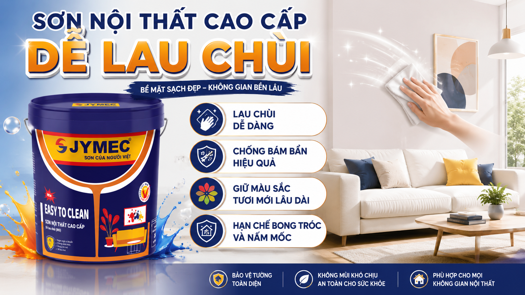 Sơn nội thất cao cấp dễ lau chùi Son Noi That De Lau Chui Jymec