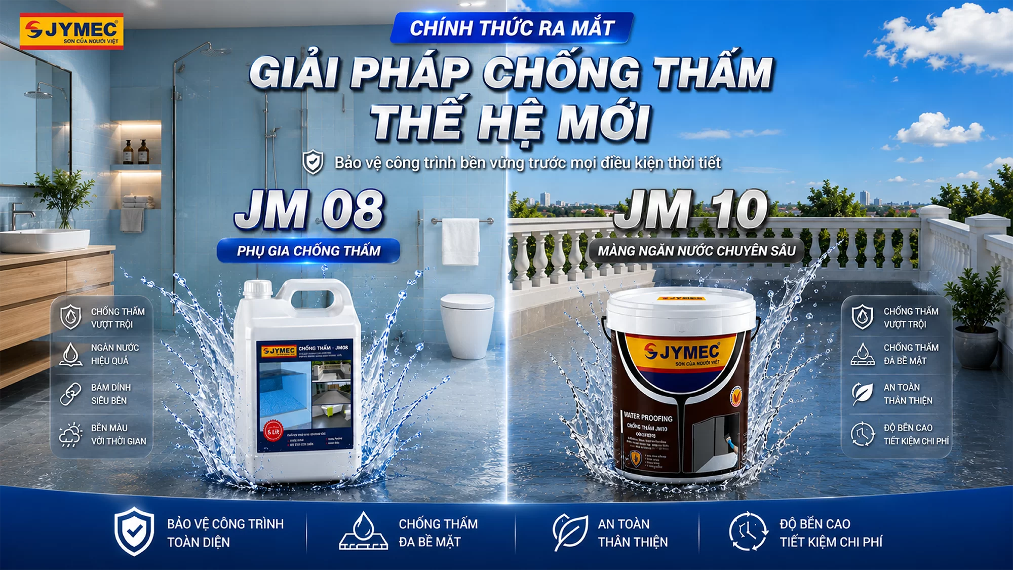 JYMEC Việt Nam ra mắt JM 08 và JM 10 - Giải pháp chống thấm thế hệ mới cho mọi công trình