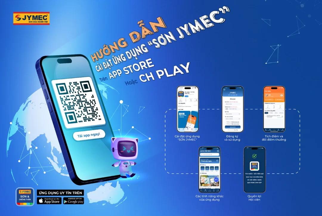 Hướng dẫn cài đặt và sử dụng app Sơn JYMEC: Quét mã tích điểm, nhận thưởng dễ dàng